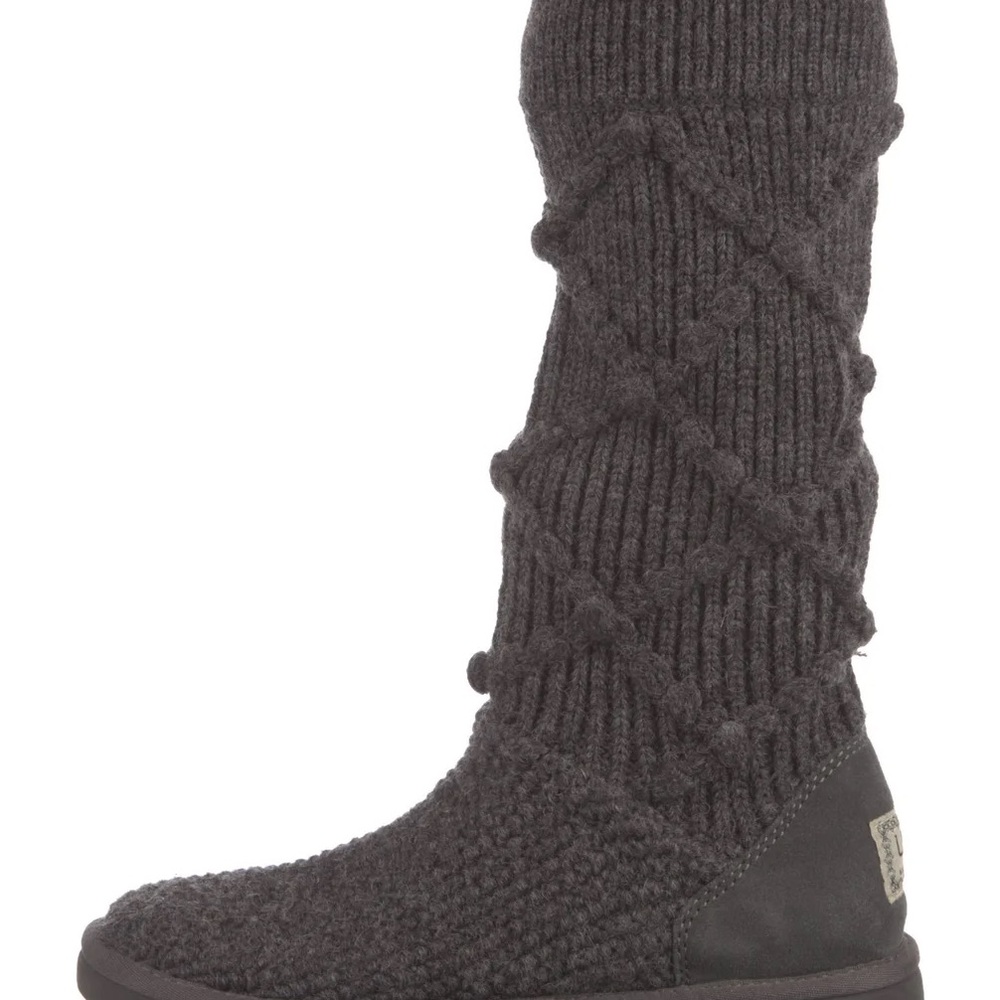 UGG Gray Winter Knit Boots‎